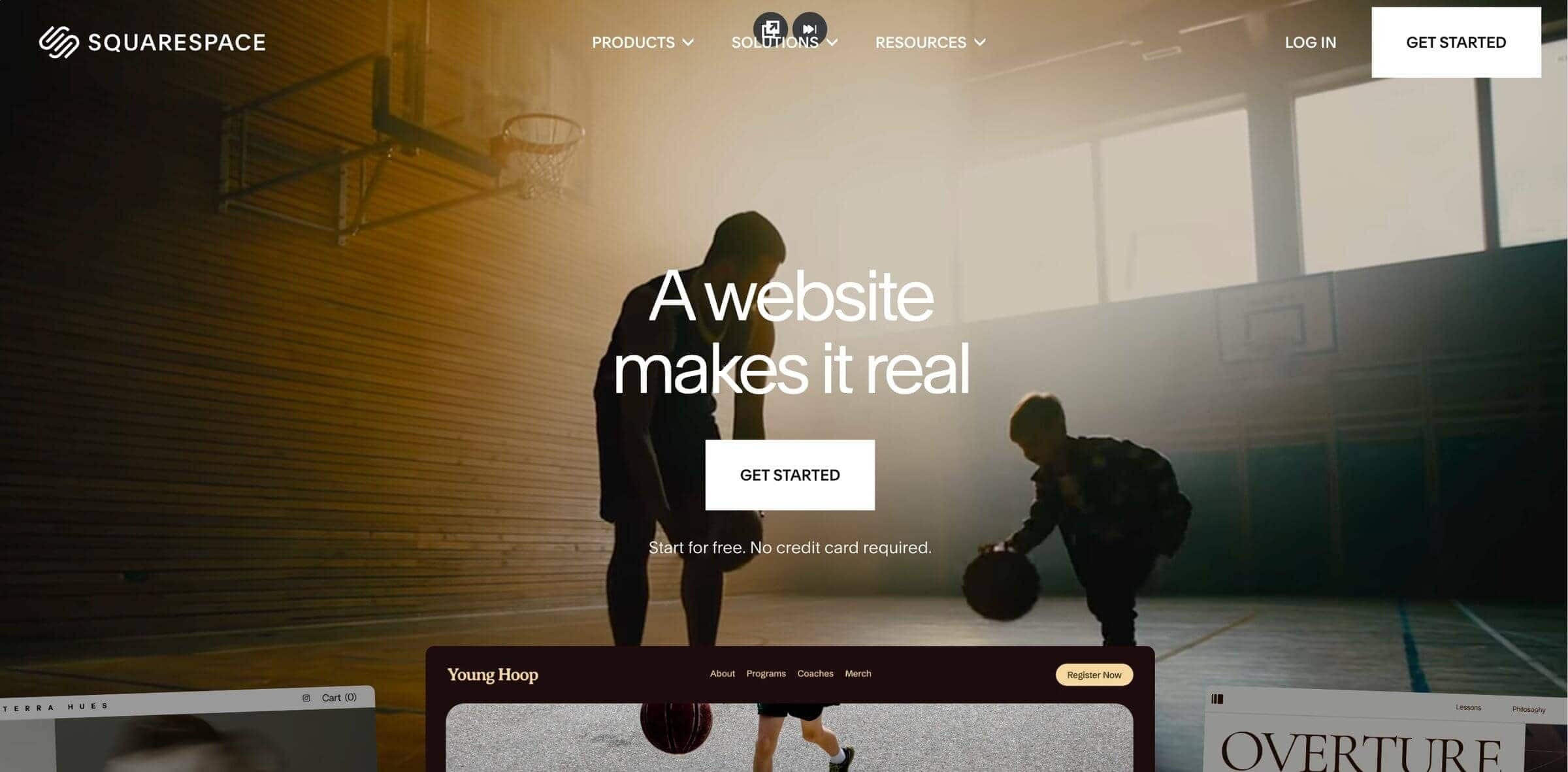 Squarespace homepage