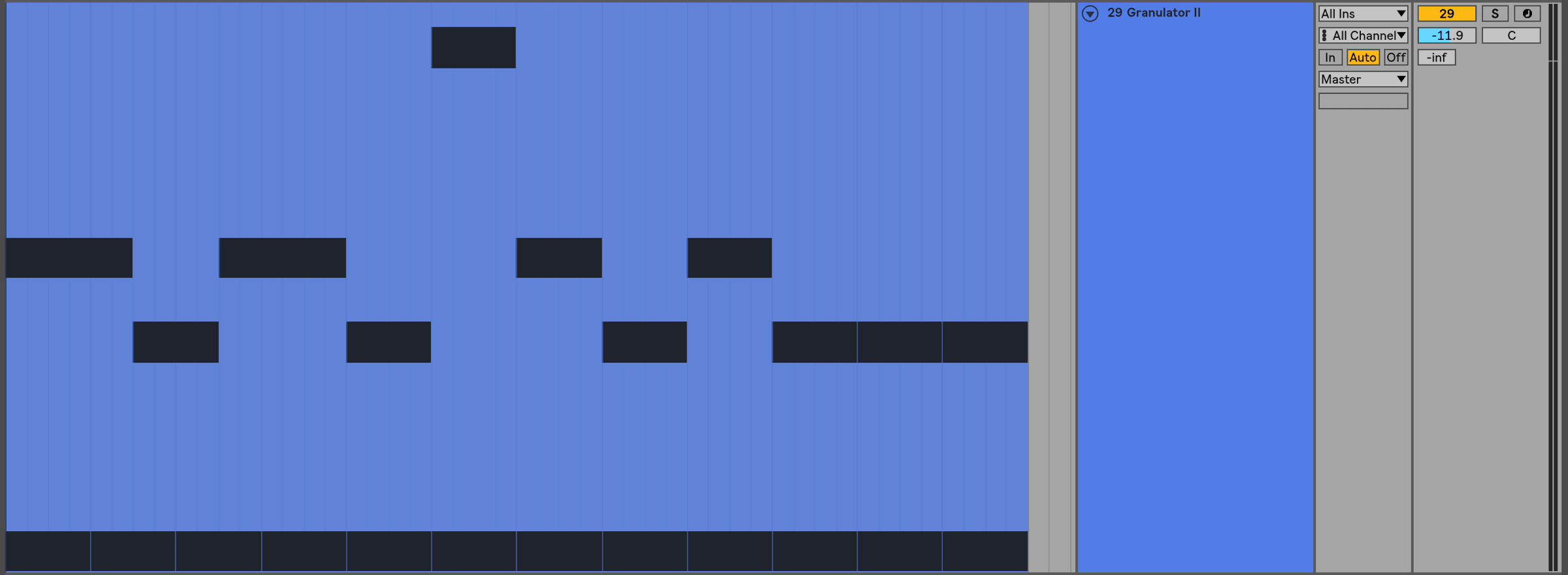 MIDI clip for granular