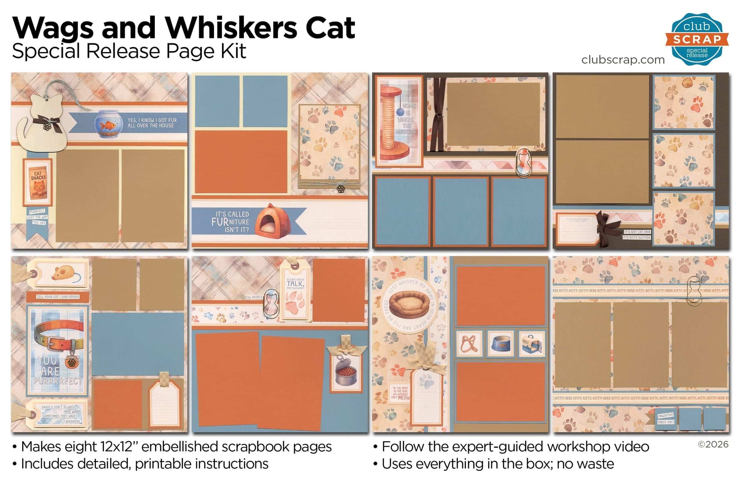 Wags and Whiskers—Cat Page Kit