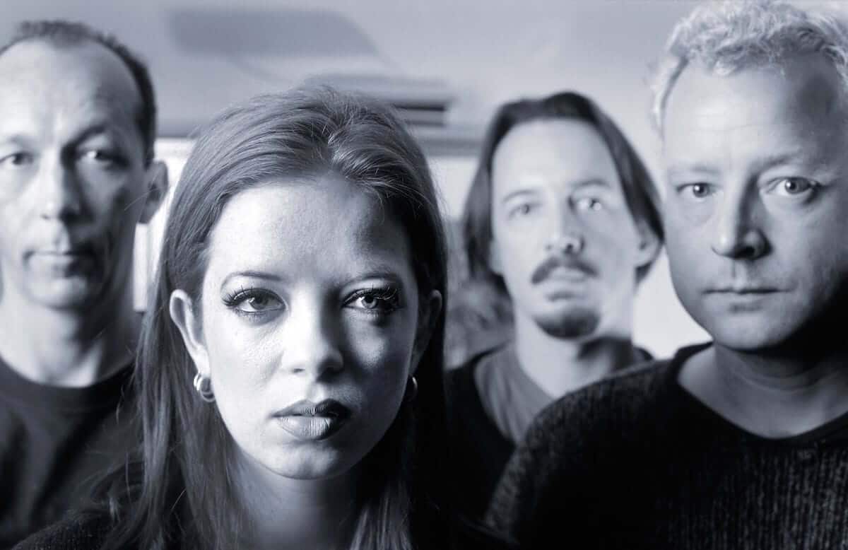 Shirley Manson, Duke Erikson, Steve Marker, and Butch Vig of Garbage in 1995