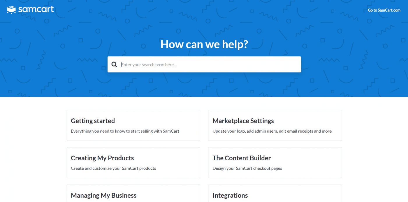 SamCart support knowledge base