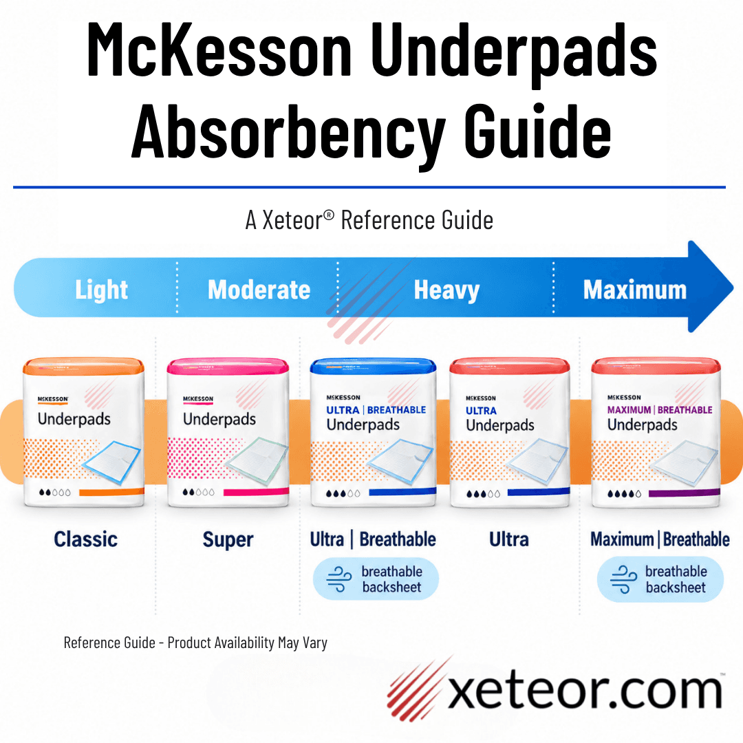 McKesson Underpads Absorbency Guide