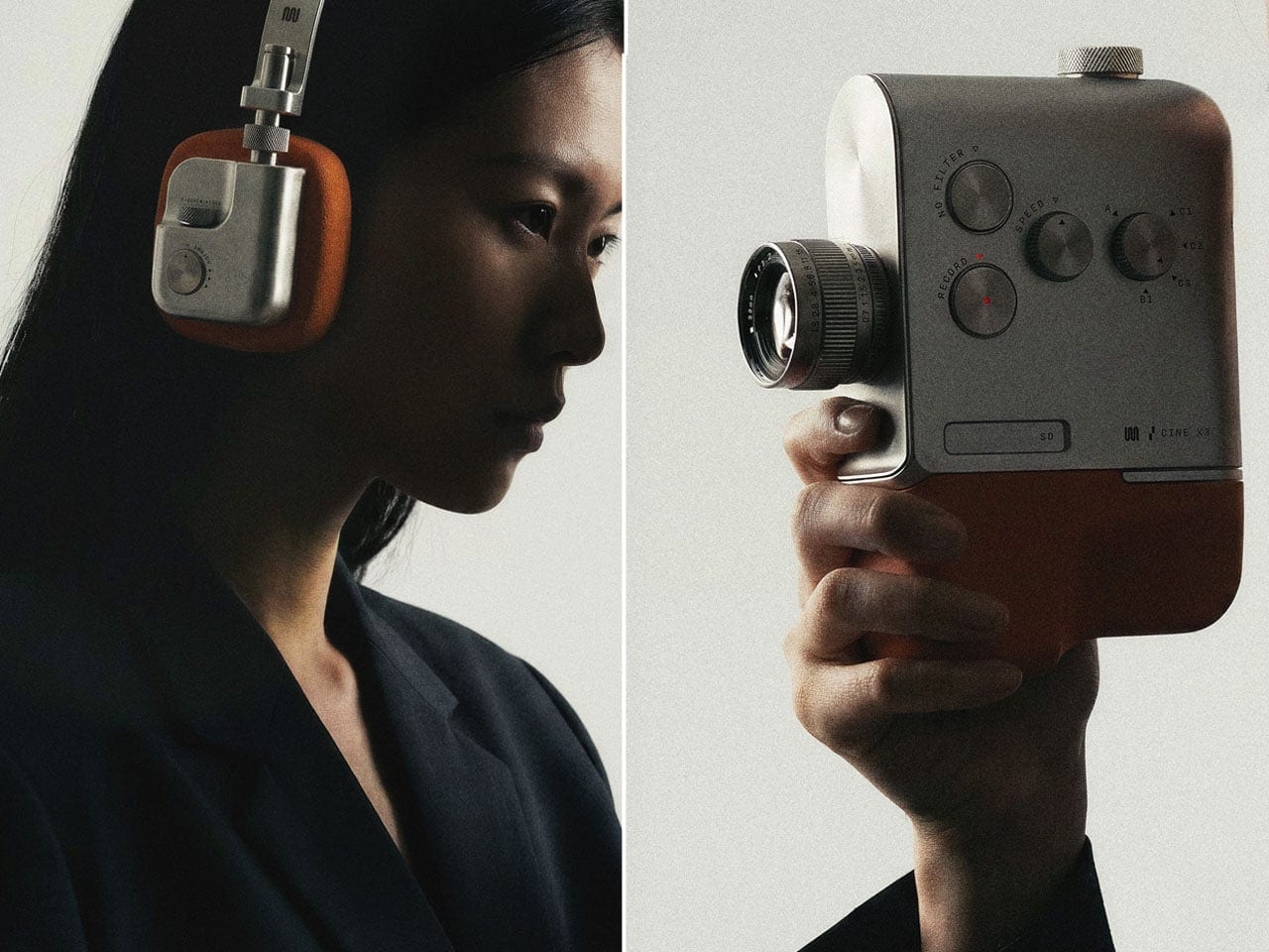 Close view of the TUNE X3 brushed aluminum headphone chassis