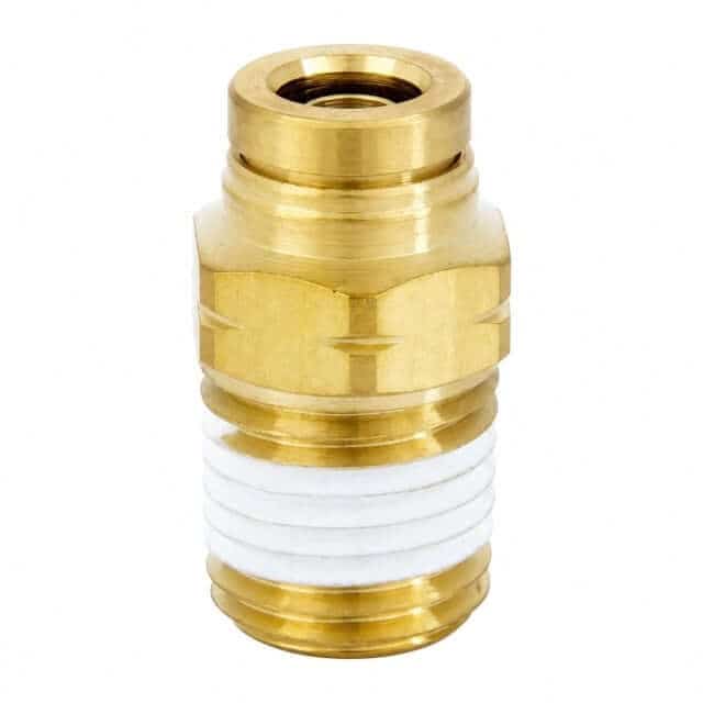 A single brass DOT push-to-connect PT-series fitting, a straight male connector for air-brake tubing