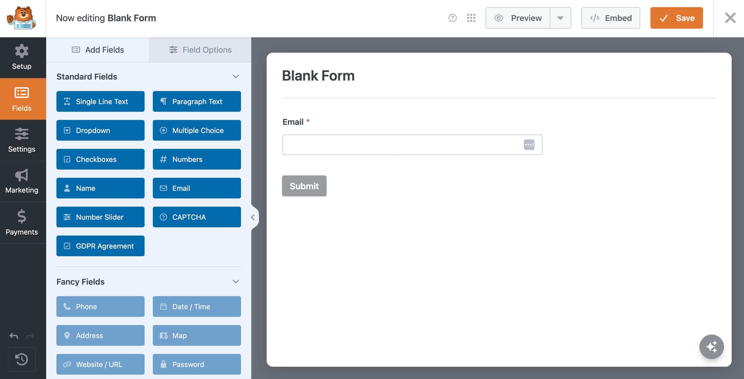 WP Forms WordPress plugin