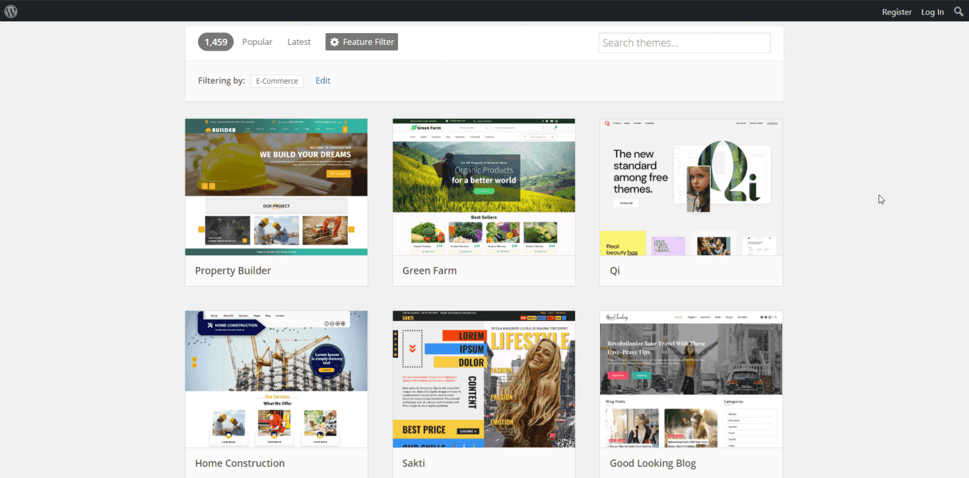 WordPress e-commerce themes templates