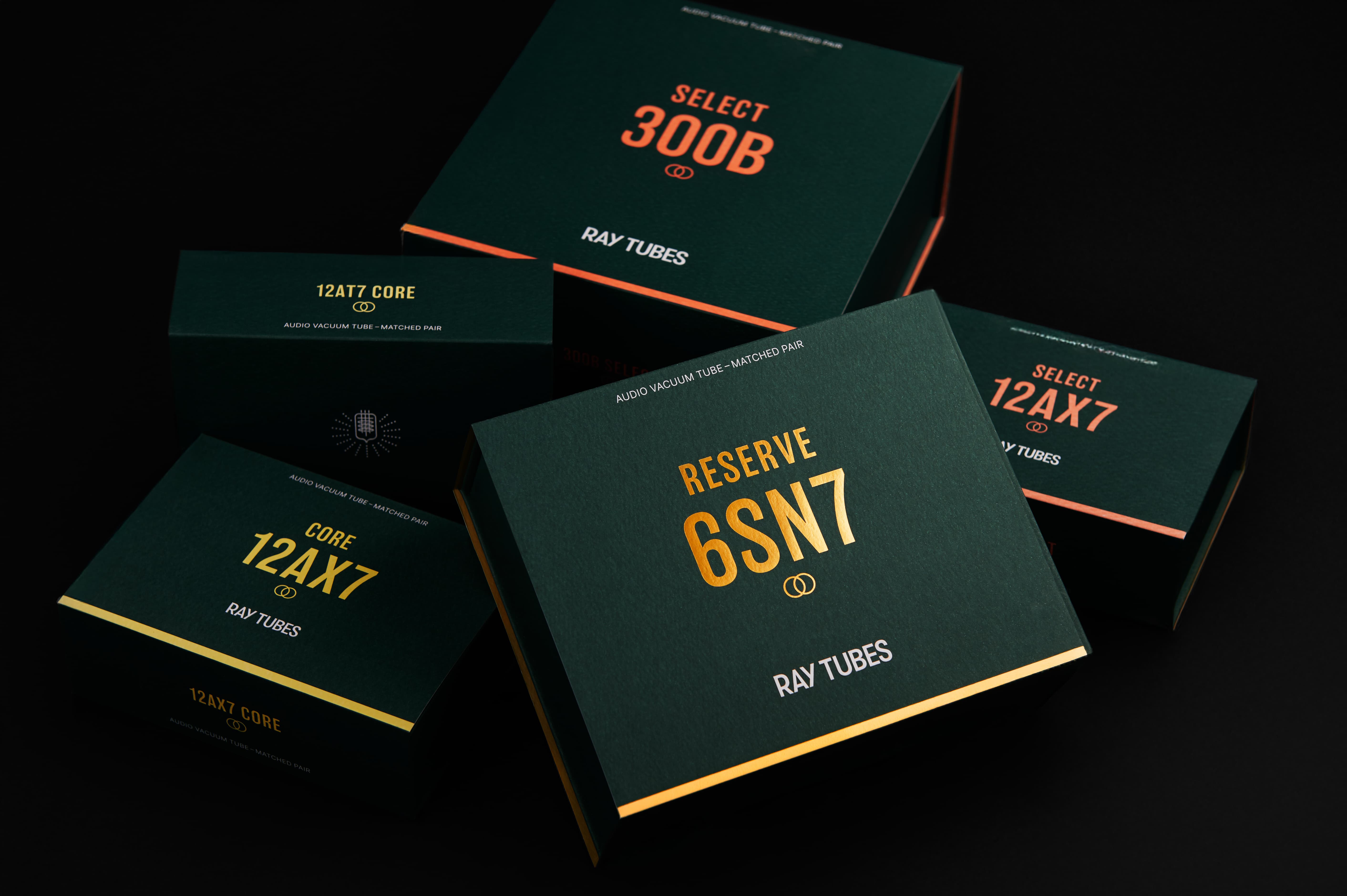 Newly designed Ray Tubes packaging for the CORE, SELECT, and RESERVE lines.