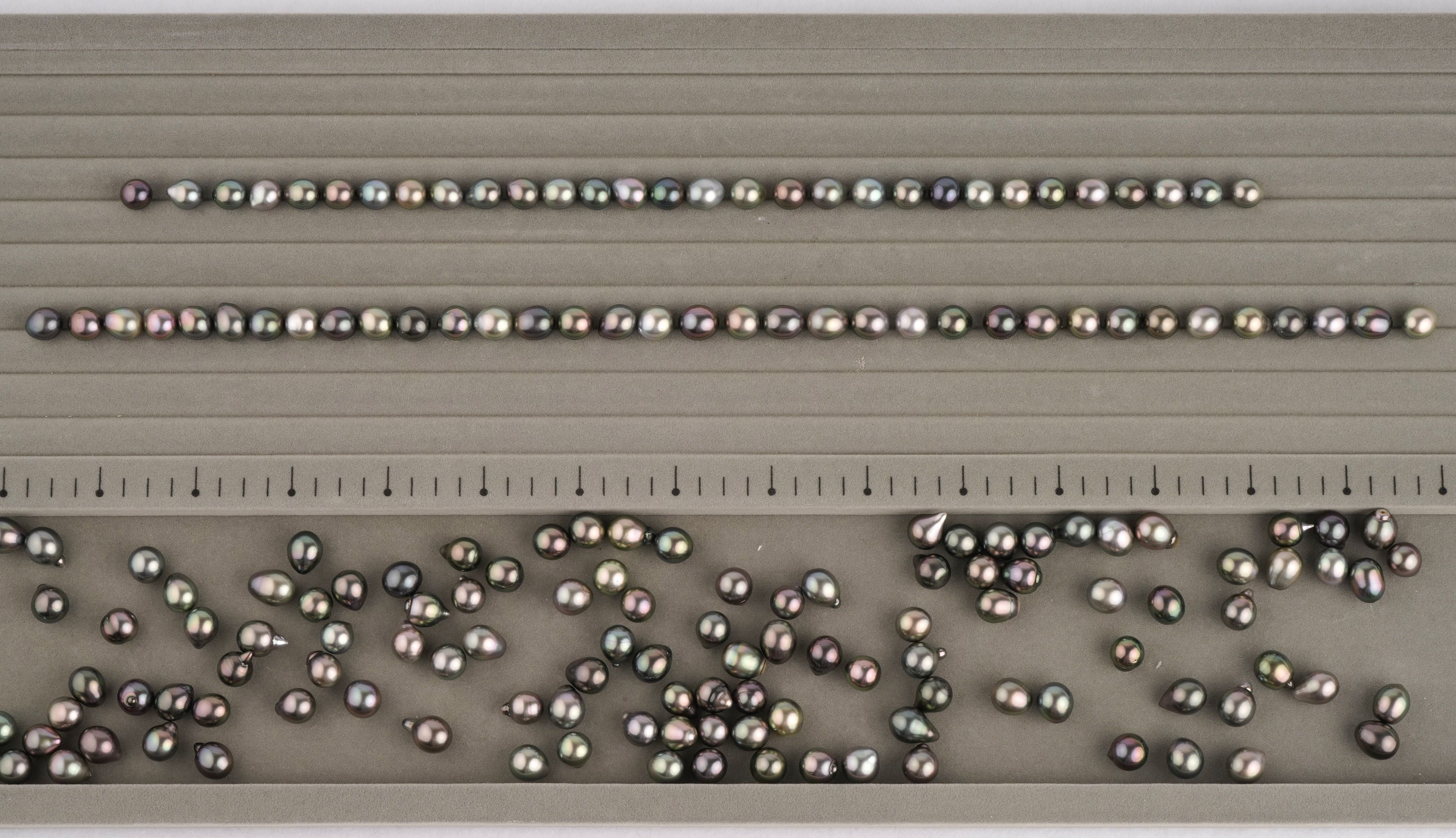Then line the pearls up to make sure they flow just right