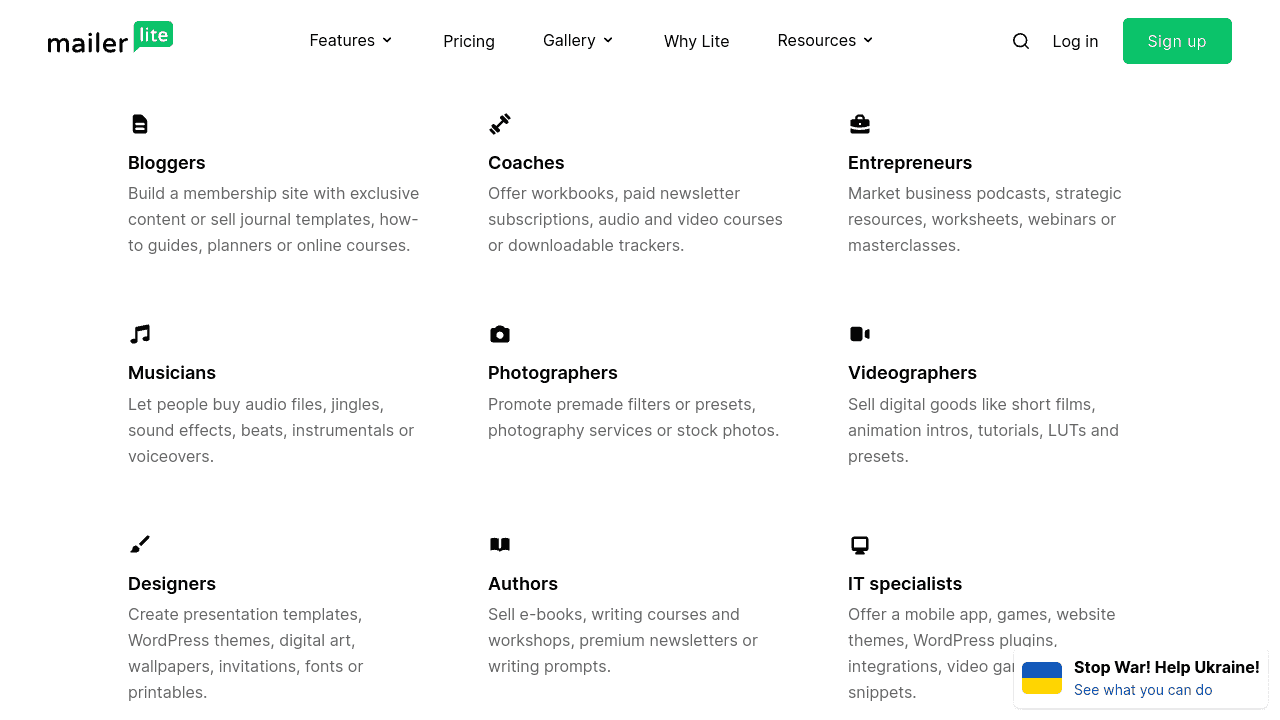 Mailerlite ecommerce features
