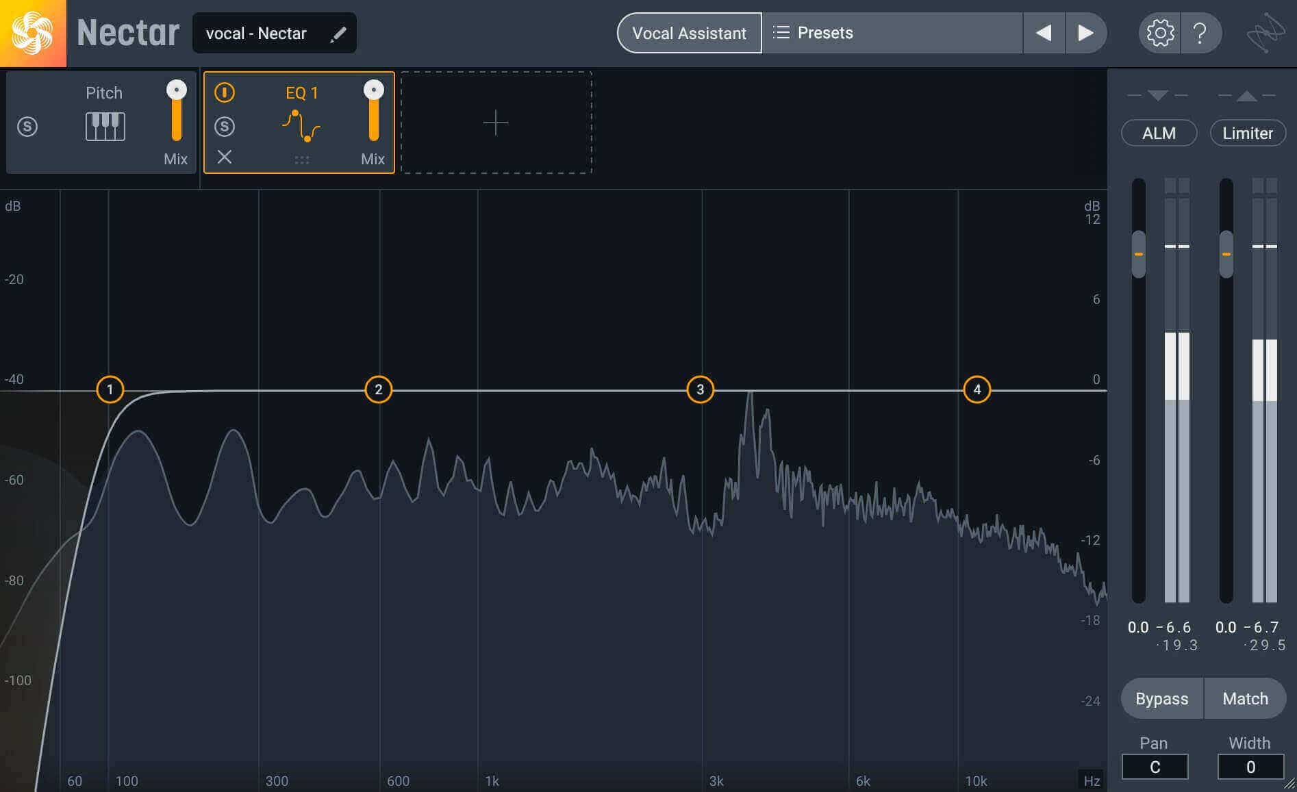 Using a high-pass filter in Nectar 3's EQ