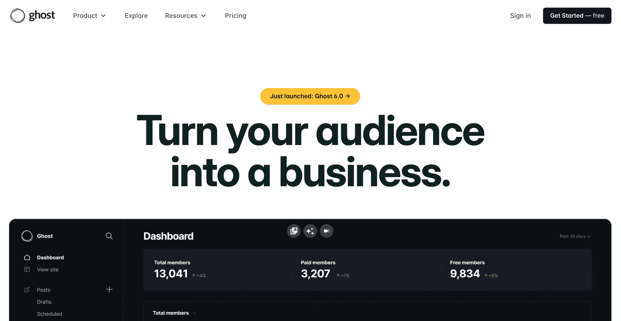Ghost homepage