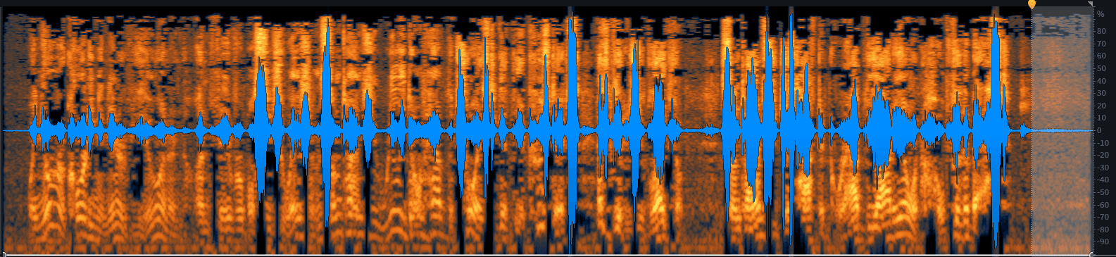 Spectrogram view, selecting exposed noise for Spectral De-noise to learn