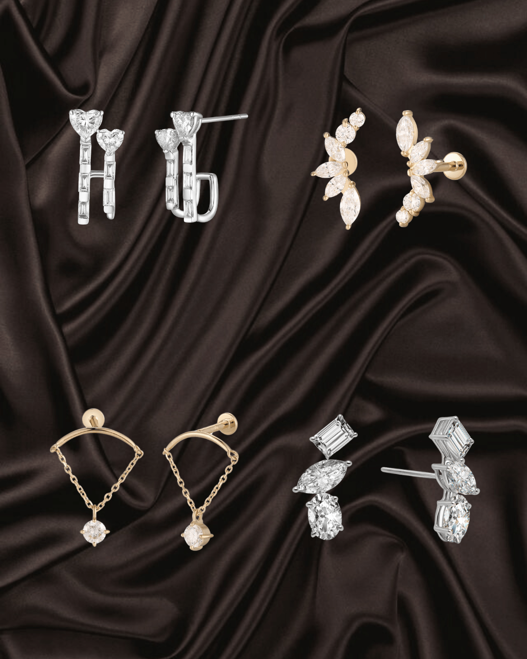 lab-grown diamonds earrings flatback jewellery