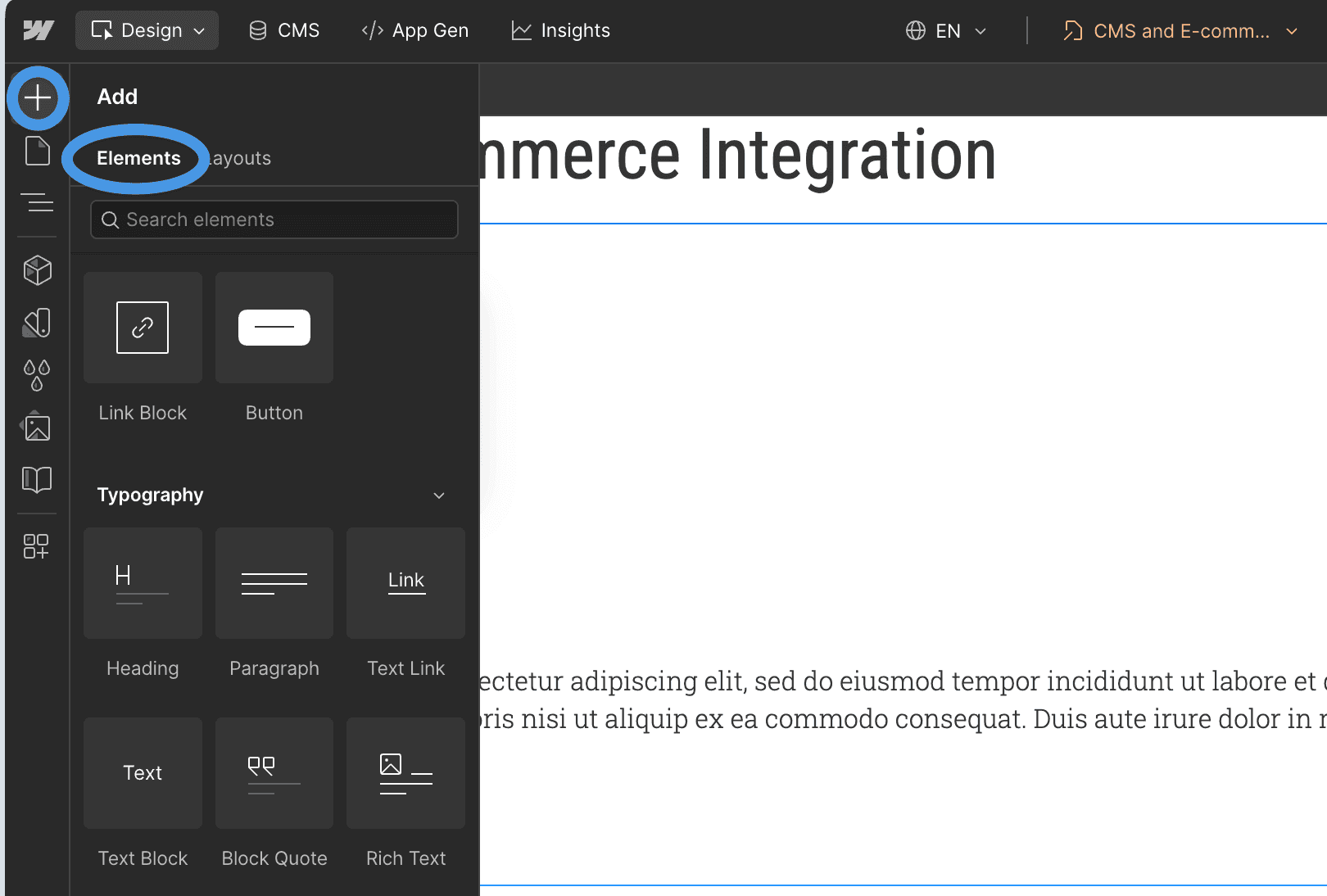 Adding elements to a collection page template in Webflow