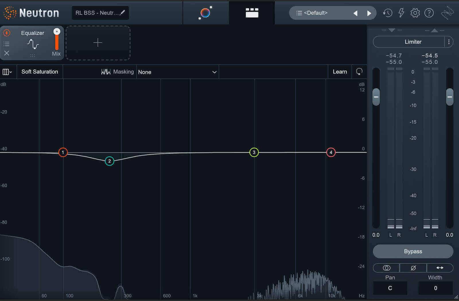 Using Neutron's EQ to flatten a resonance in the bass