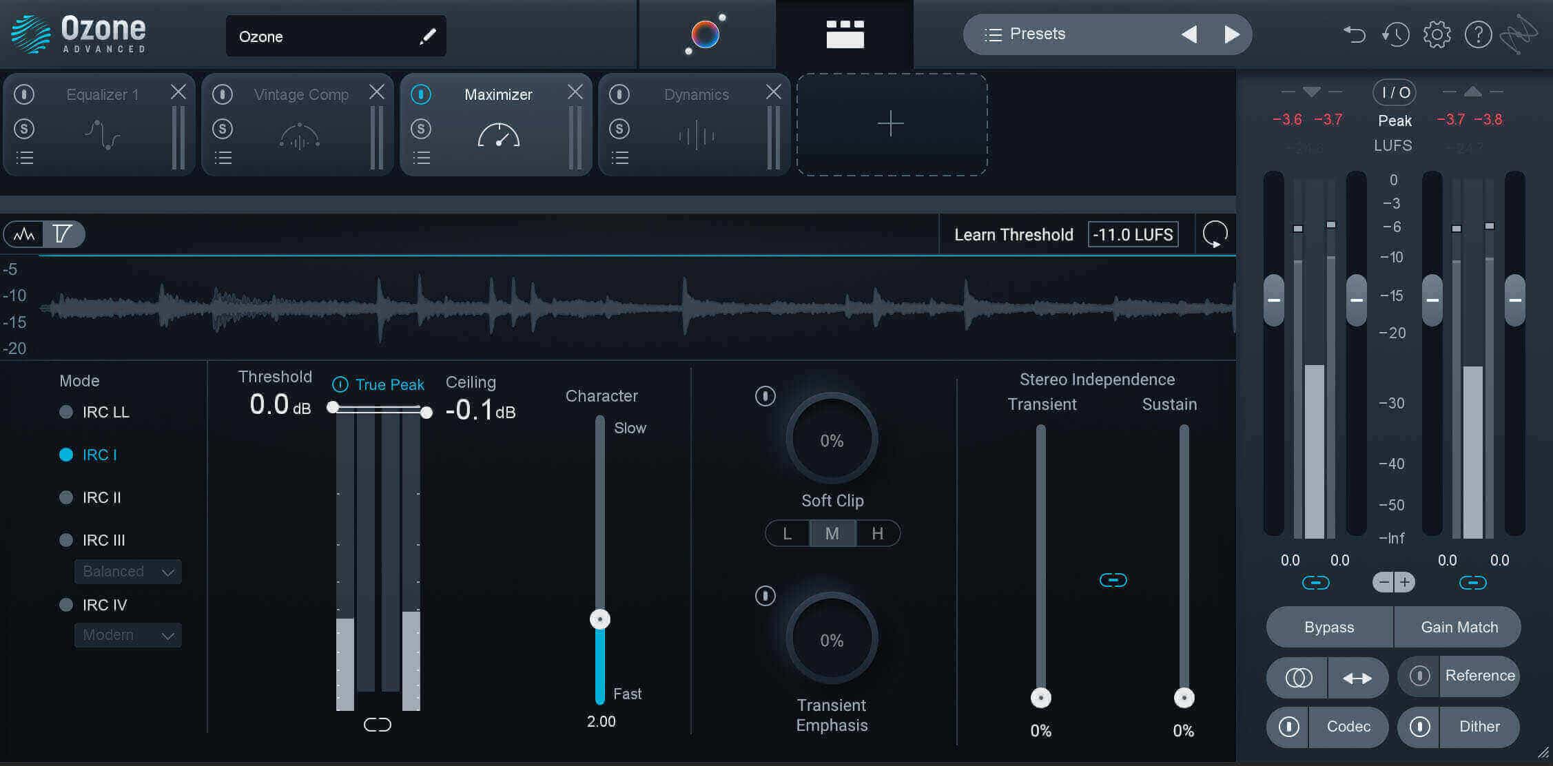Ozone limiter used on the drums