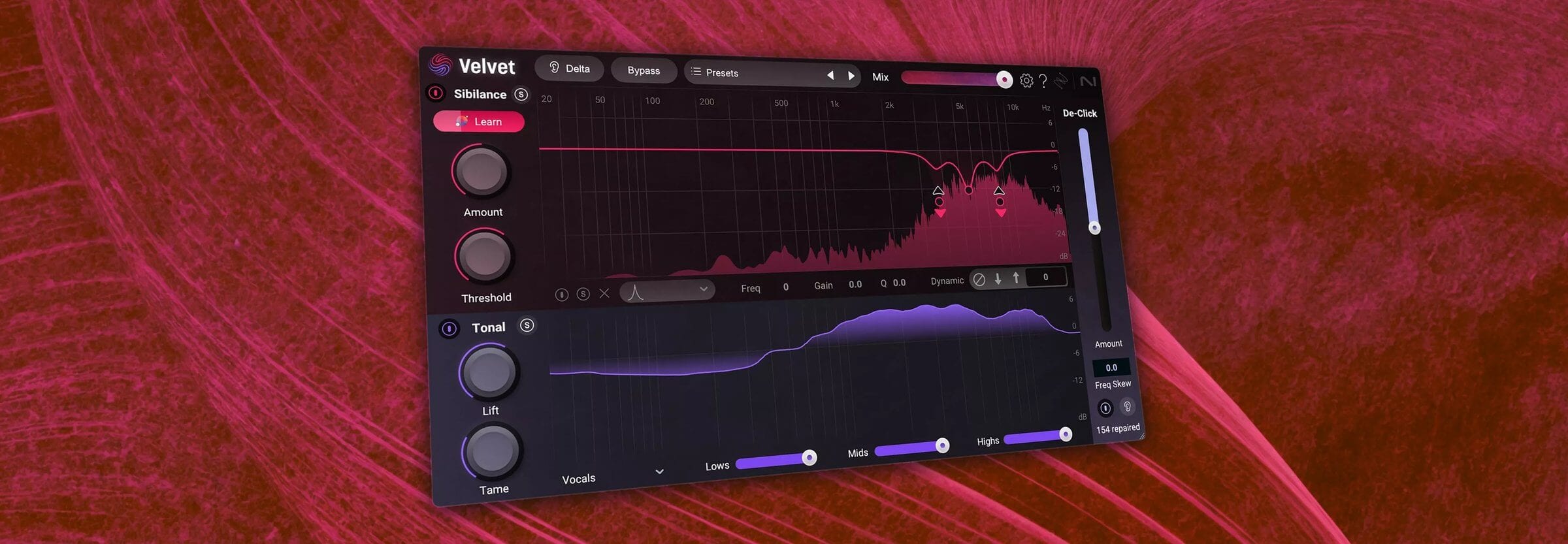 Introducing iZotope Velvet, your smart vocal de-esser