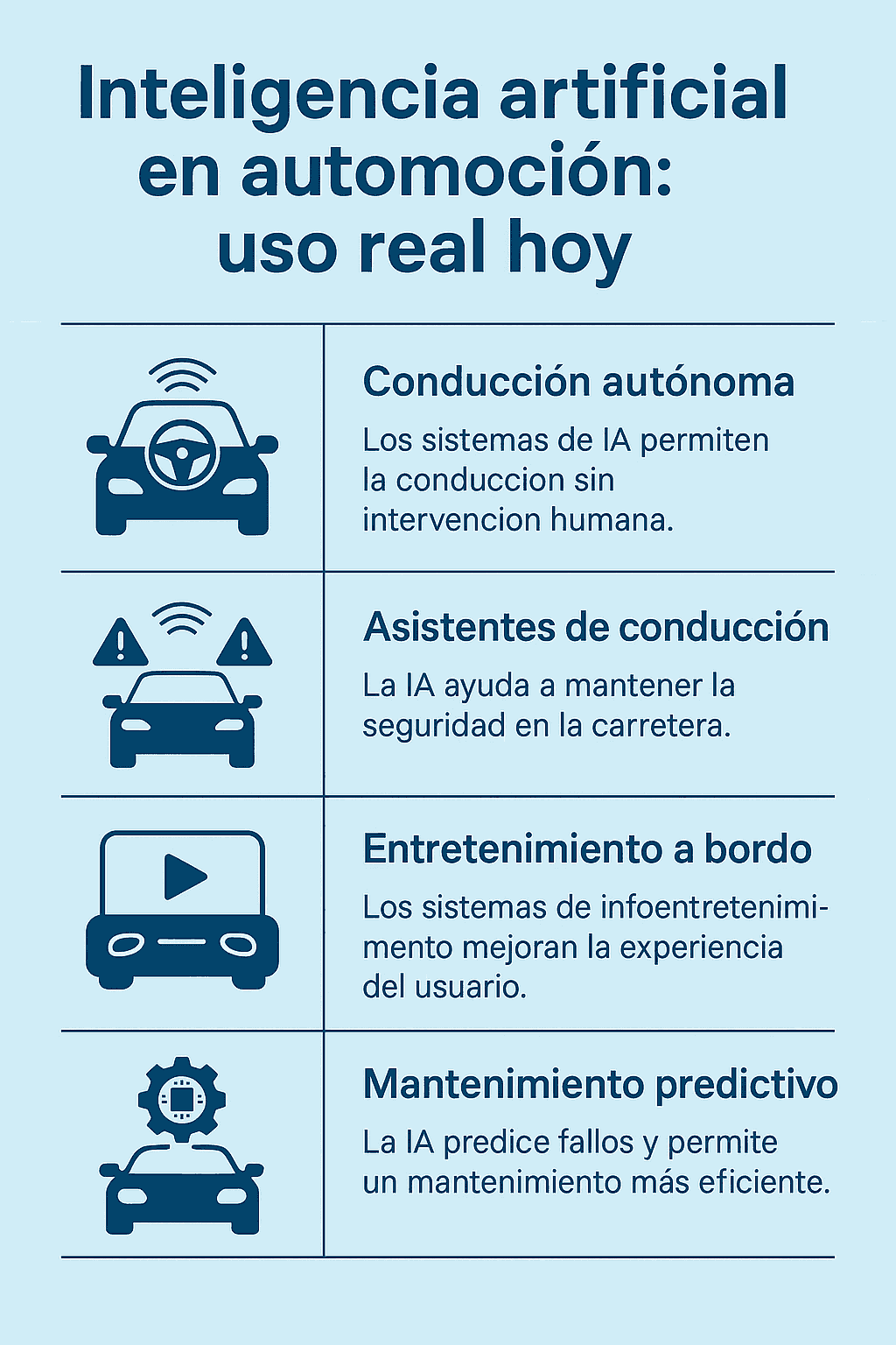 Uso actual de la inteligencia artificial en el mundo de la automoción
