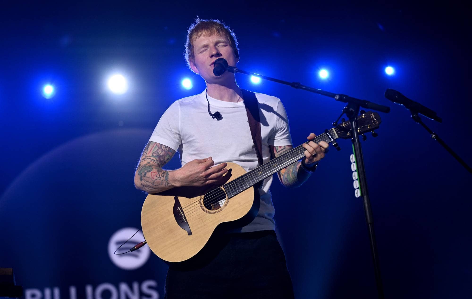 Ed Sheeran performing live