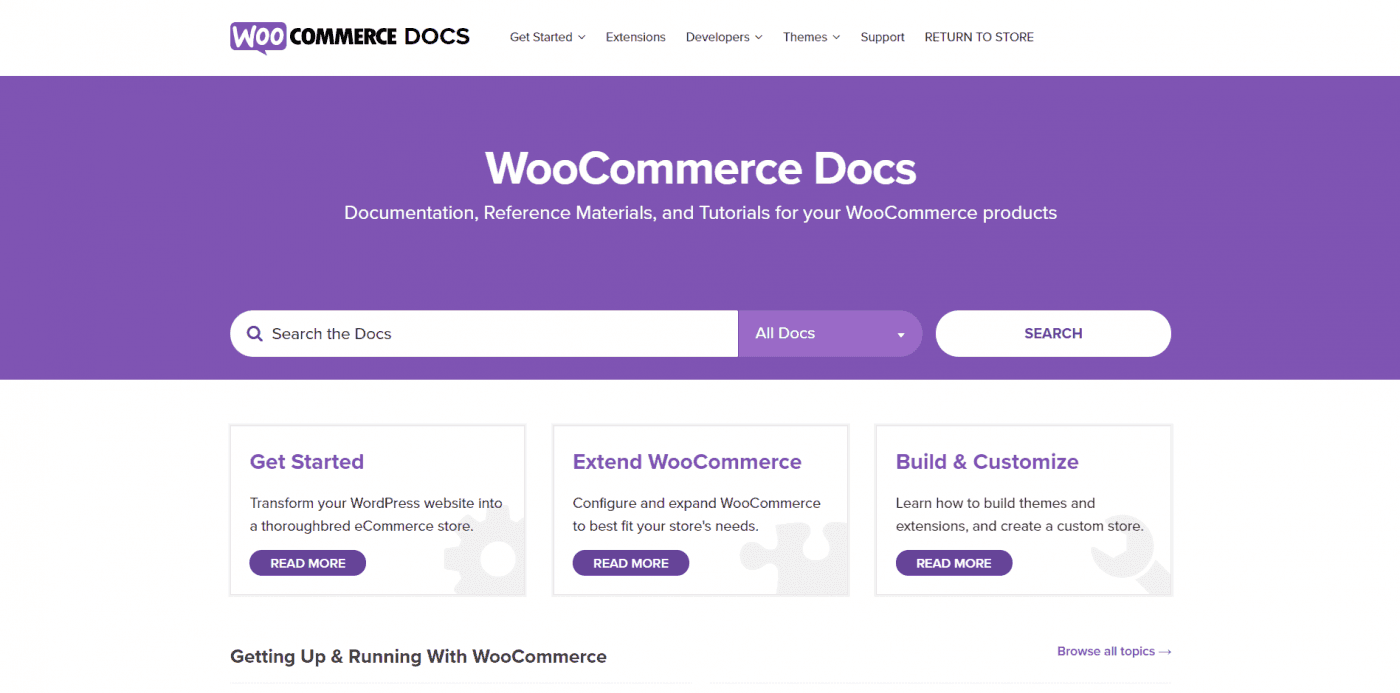 WooCommerce customer support documentation