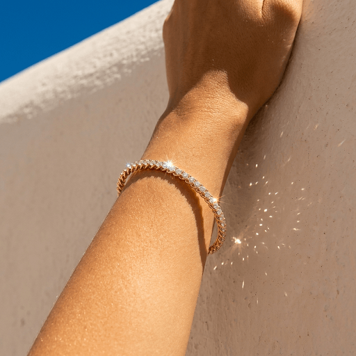 Bezel Set CZ Tennis Bangle