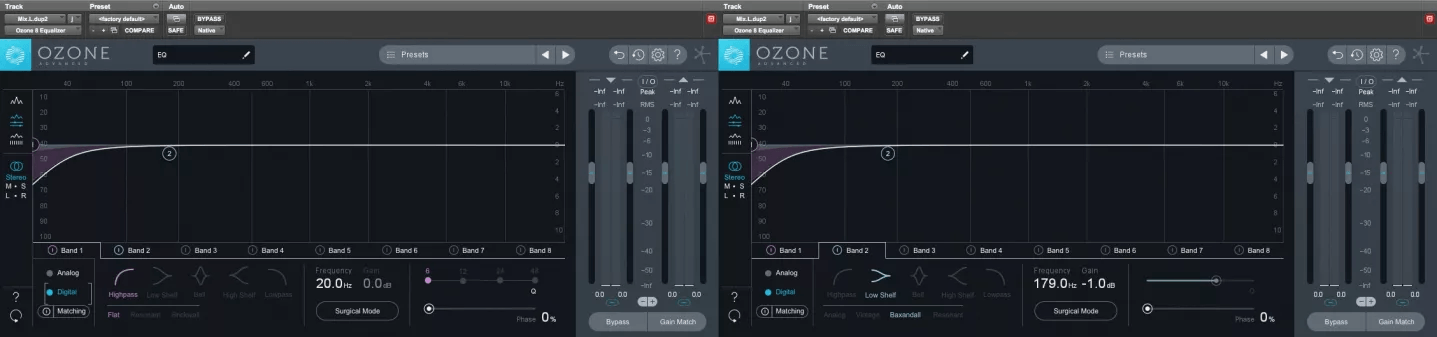 “AOP” subtractive EQ settings using Ozone 