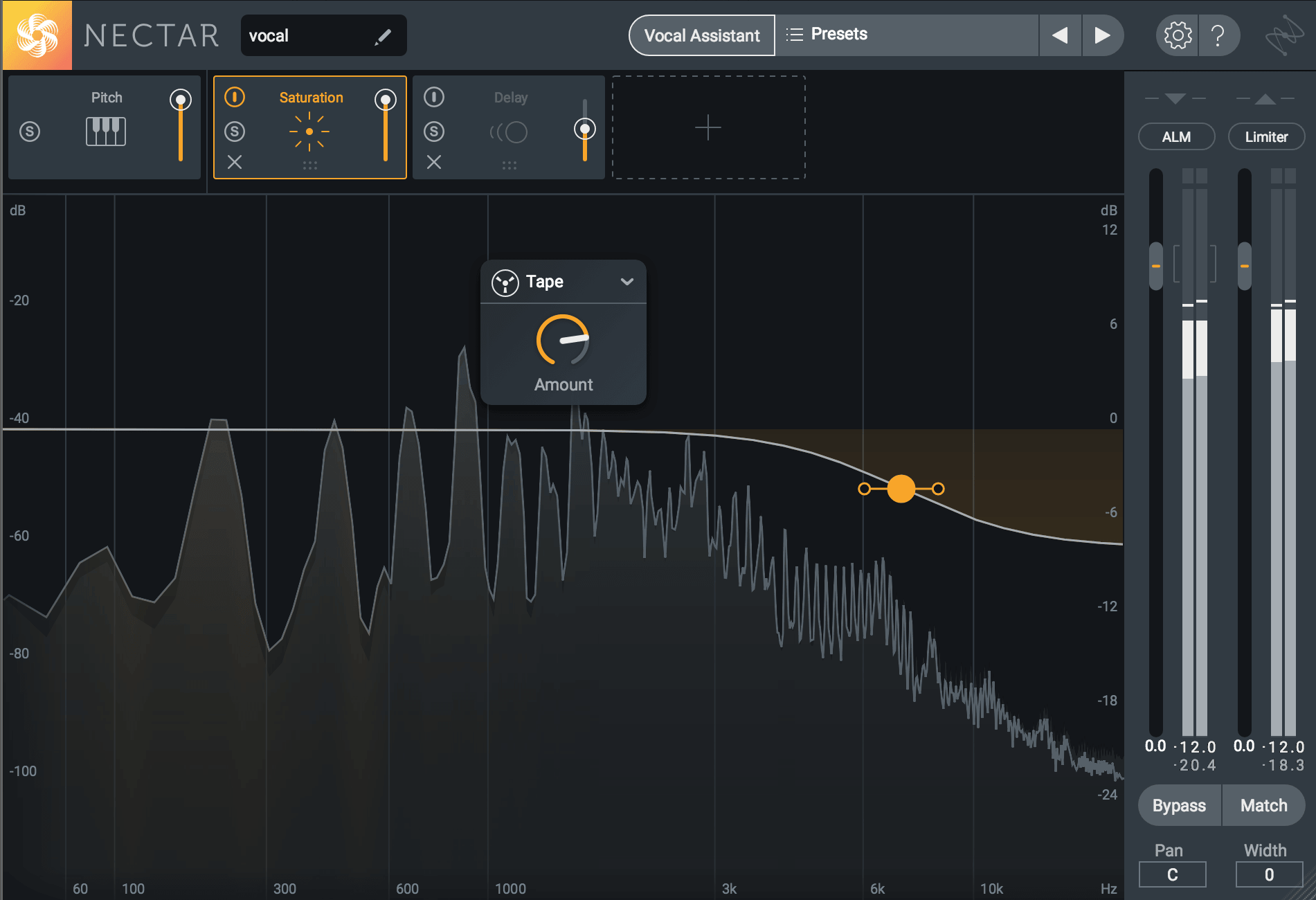 Reintroducing frequencies with saturation in Nectar 3