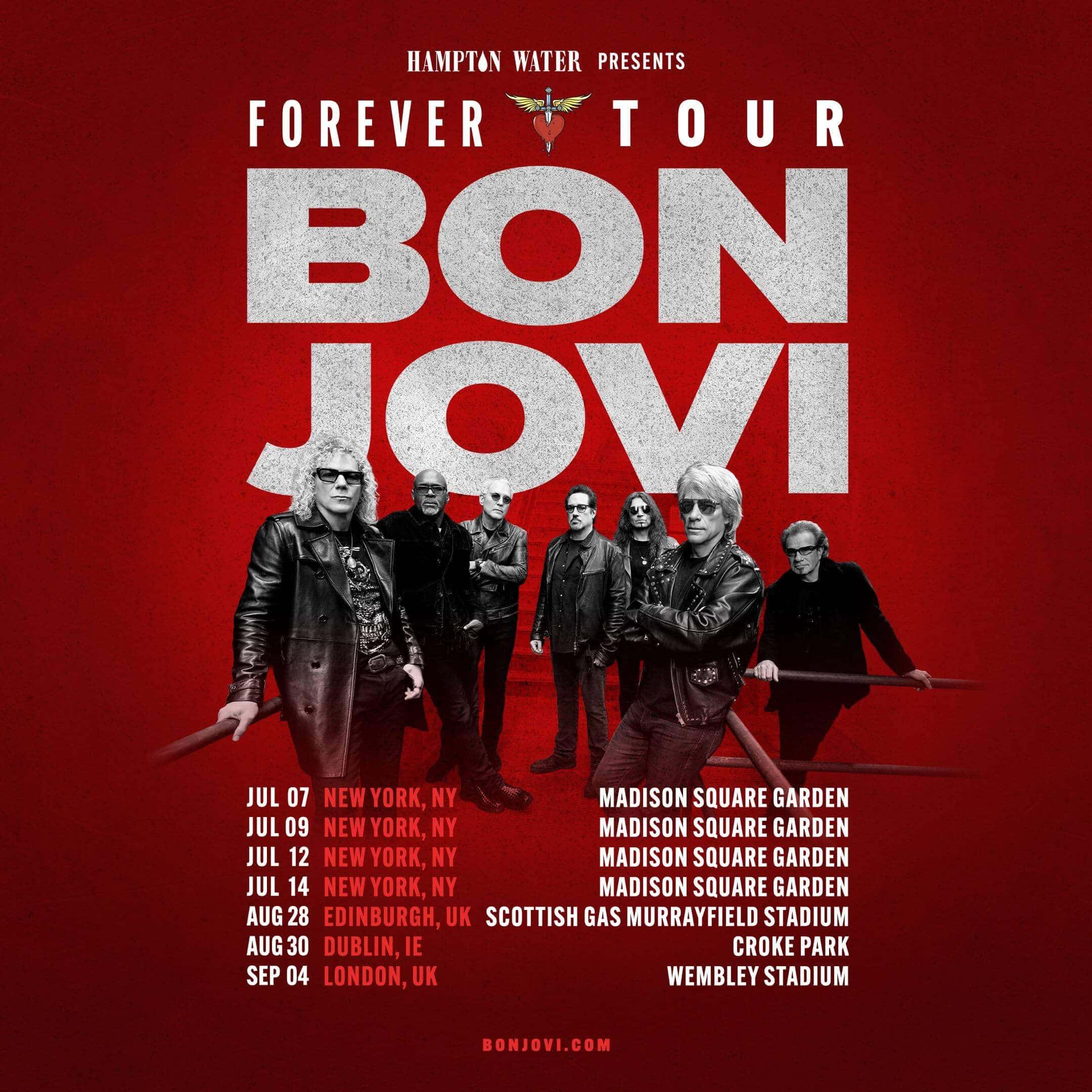 Bon Jovi’s 2026 tour dates laid out for your music calendar.