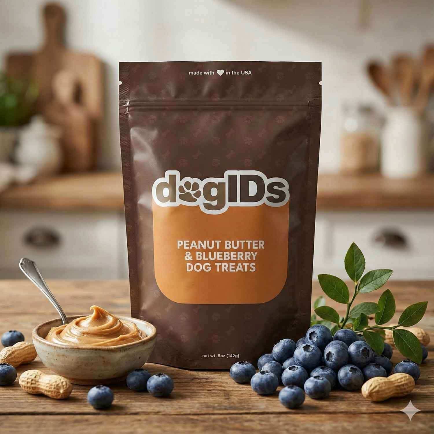 All Natural Peanut Butter & Blueberry Dog Treats