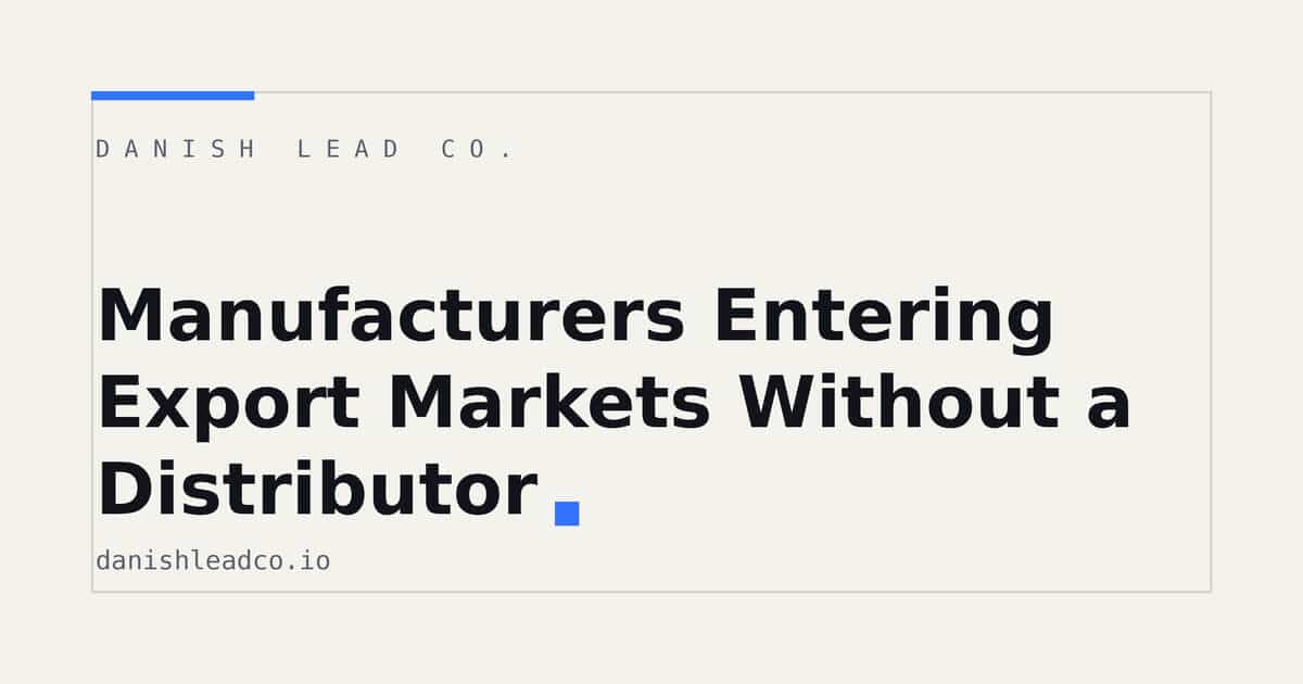 Manufacturers Entering Export Markets Without a Distributor