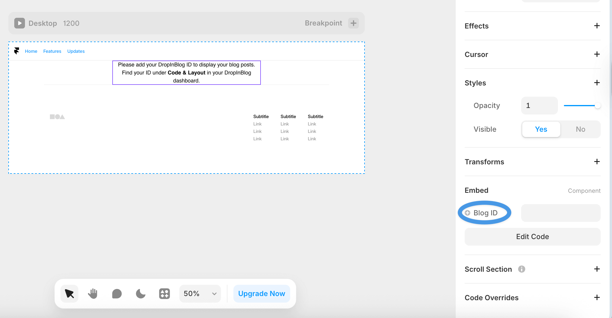Framer blog install step