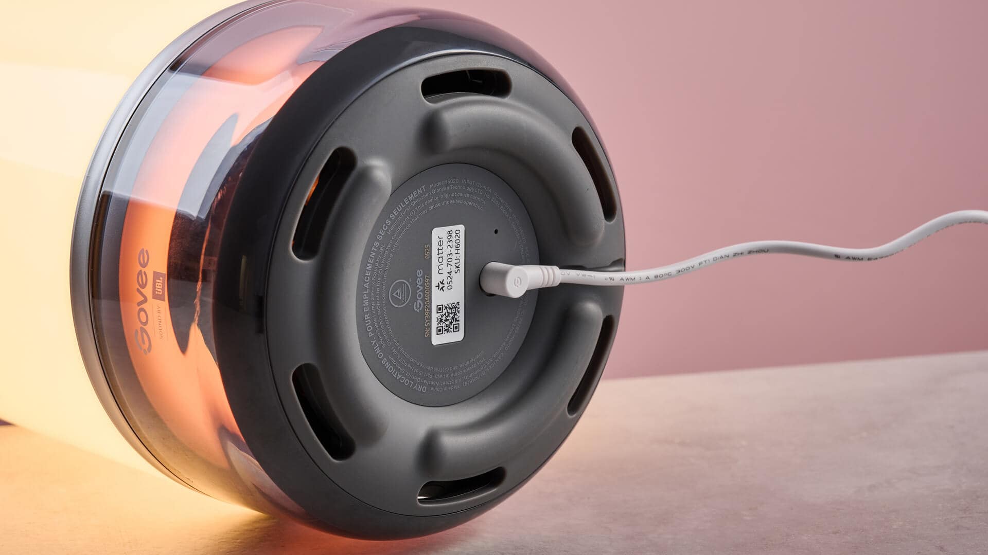 The power setup is straightforward with a DC connector and cable.