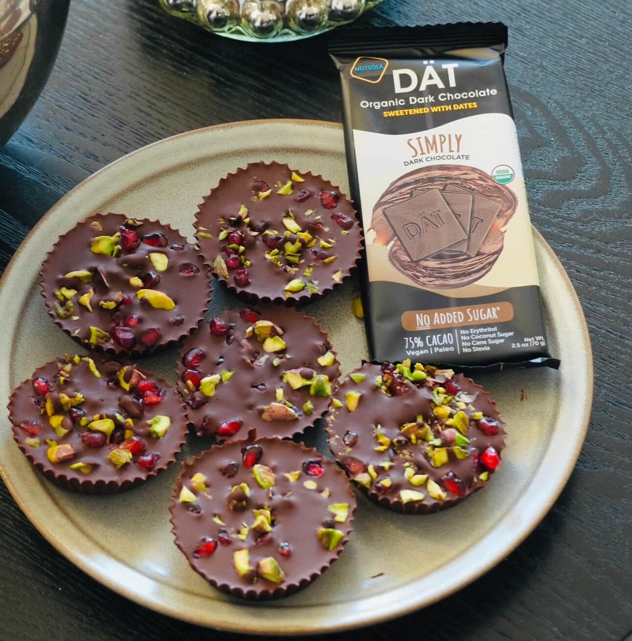 Pomegranate Pistachio Chocolate Bites
