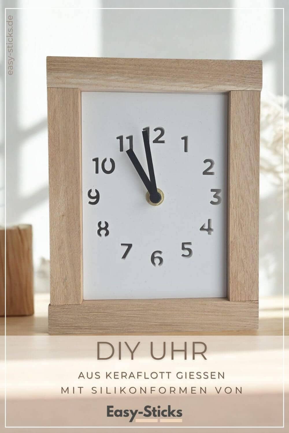 DIY Uhr aus Keraflott mit Easy-Sticks Silikonform basteln