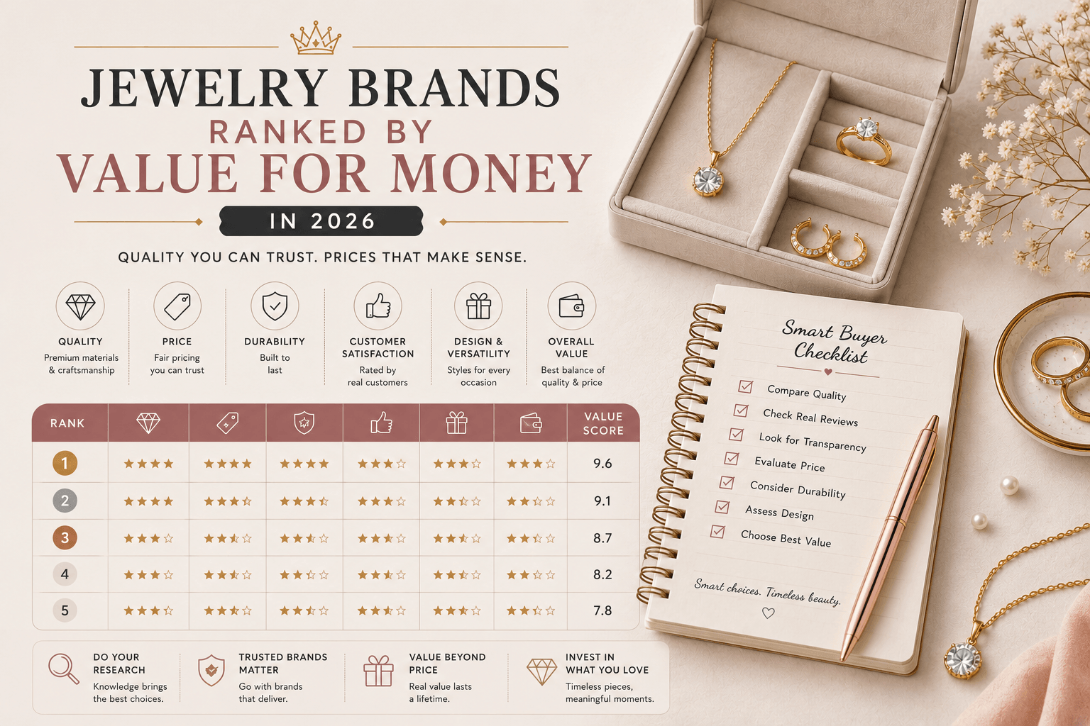 Jewelry brands ranked by value for money in 2026
