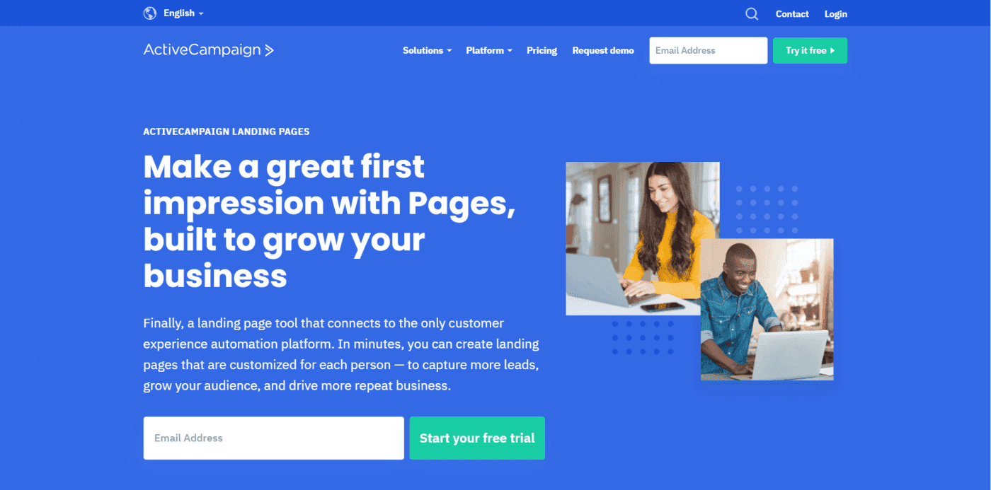 ActiveCampaign landing pages