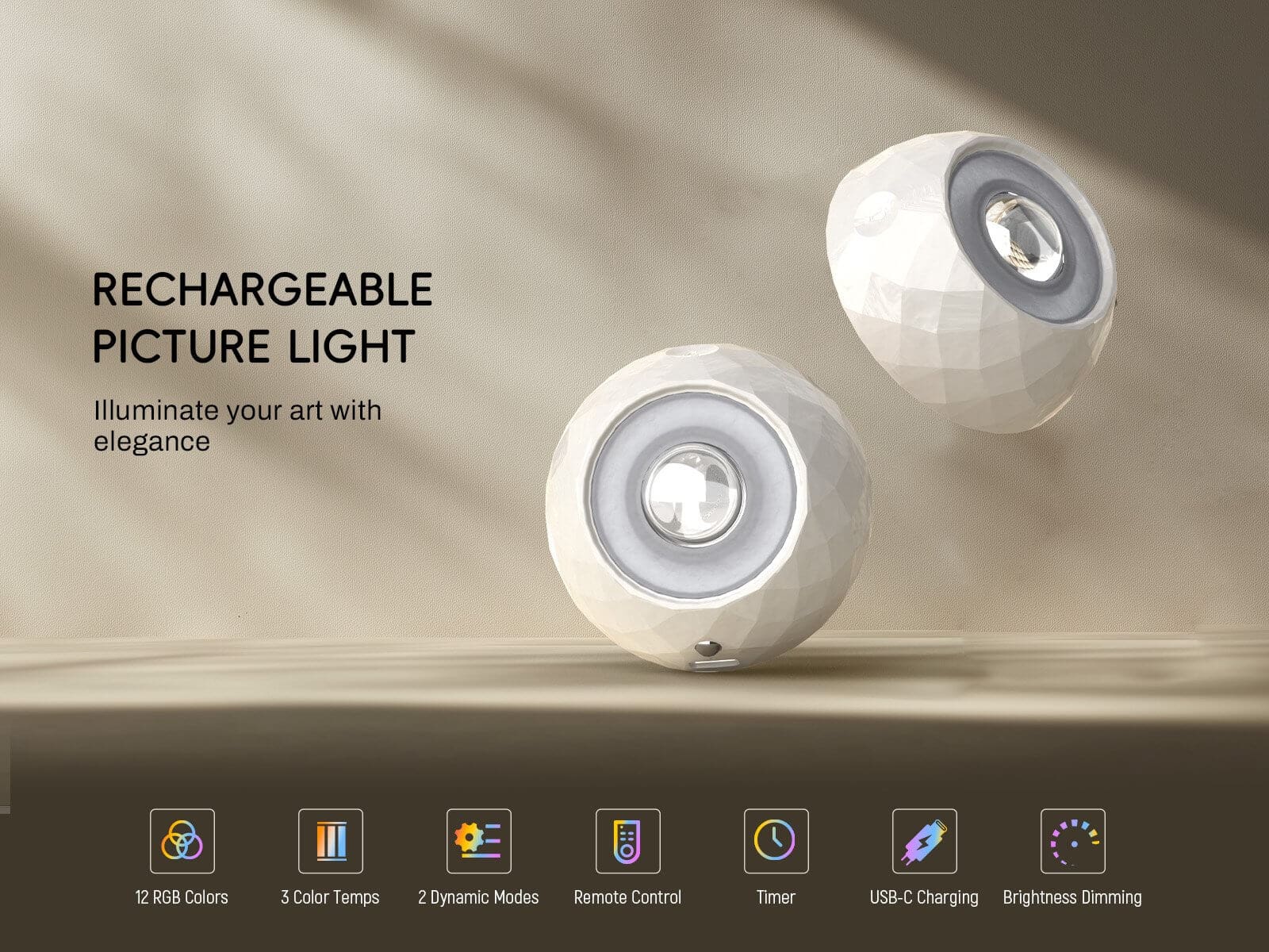 RGB Rechargeable Puck Light with Remote