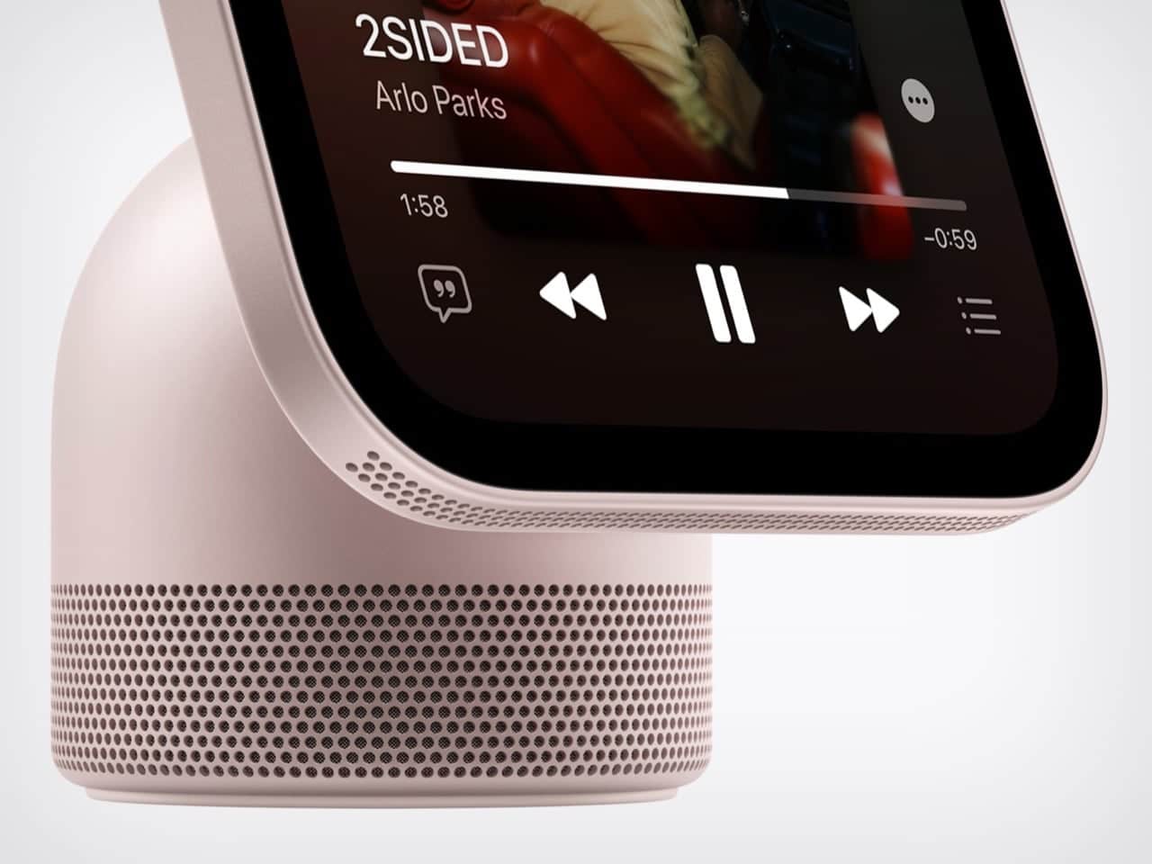 Apple HomeView speaker base with its perforated exterior