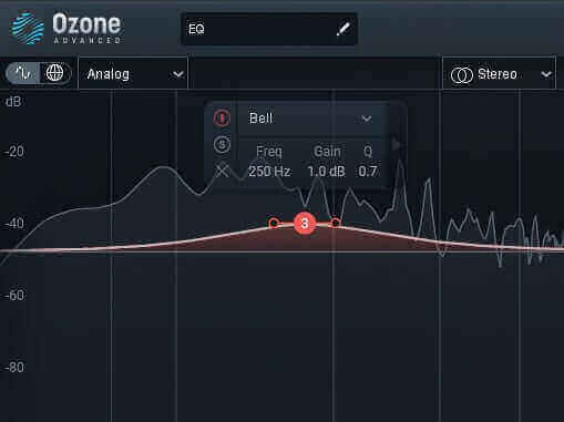 Bell EQ filter shape in Ozone