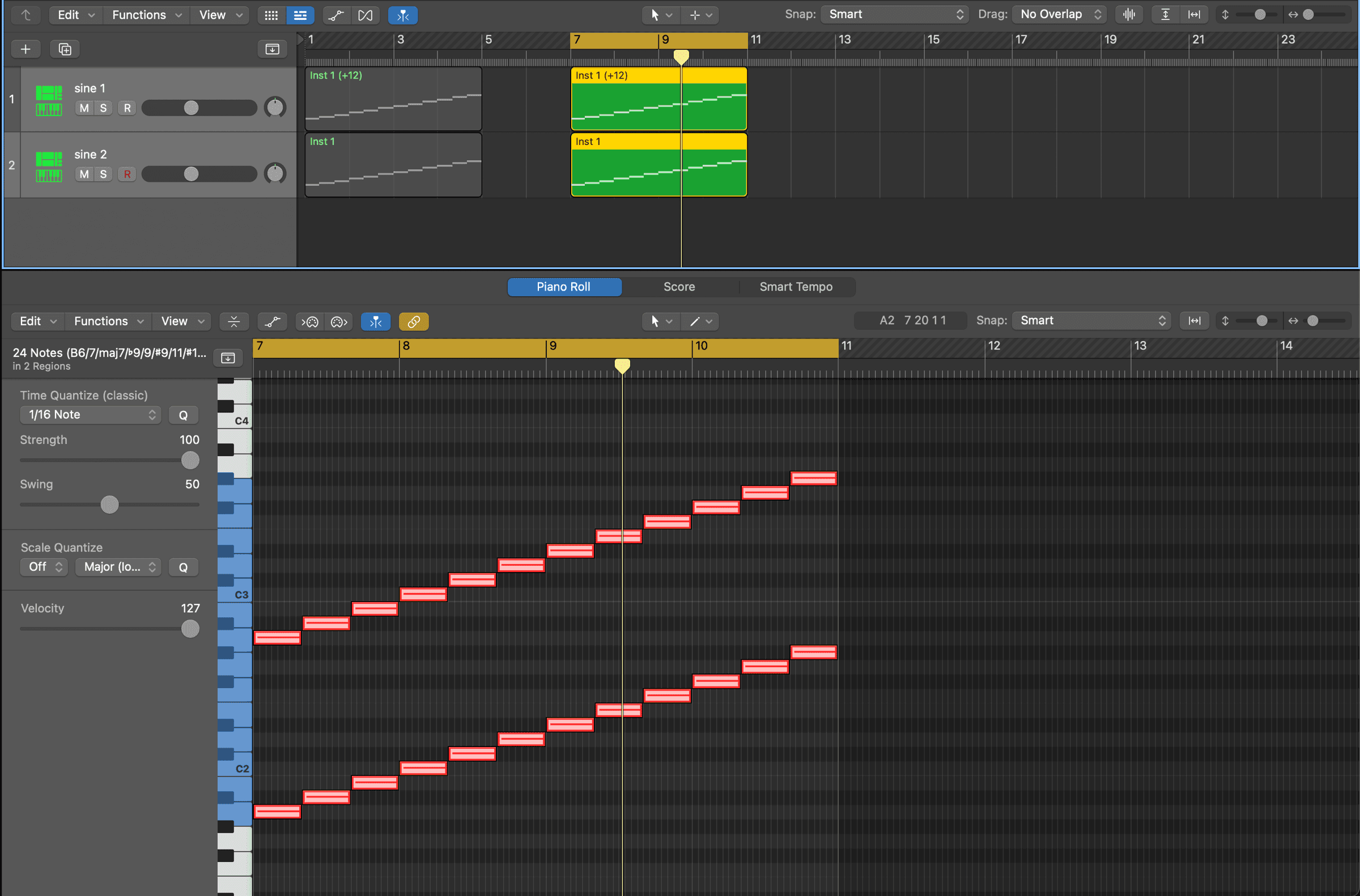 Doubled chromatic scale
