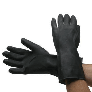 Chemical-resistant rubber gloves for exterior cleaning