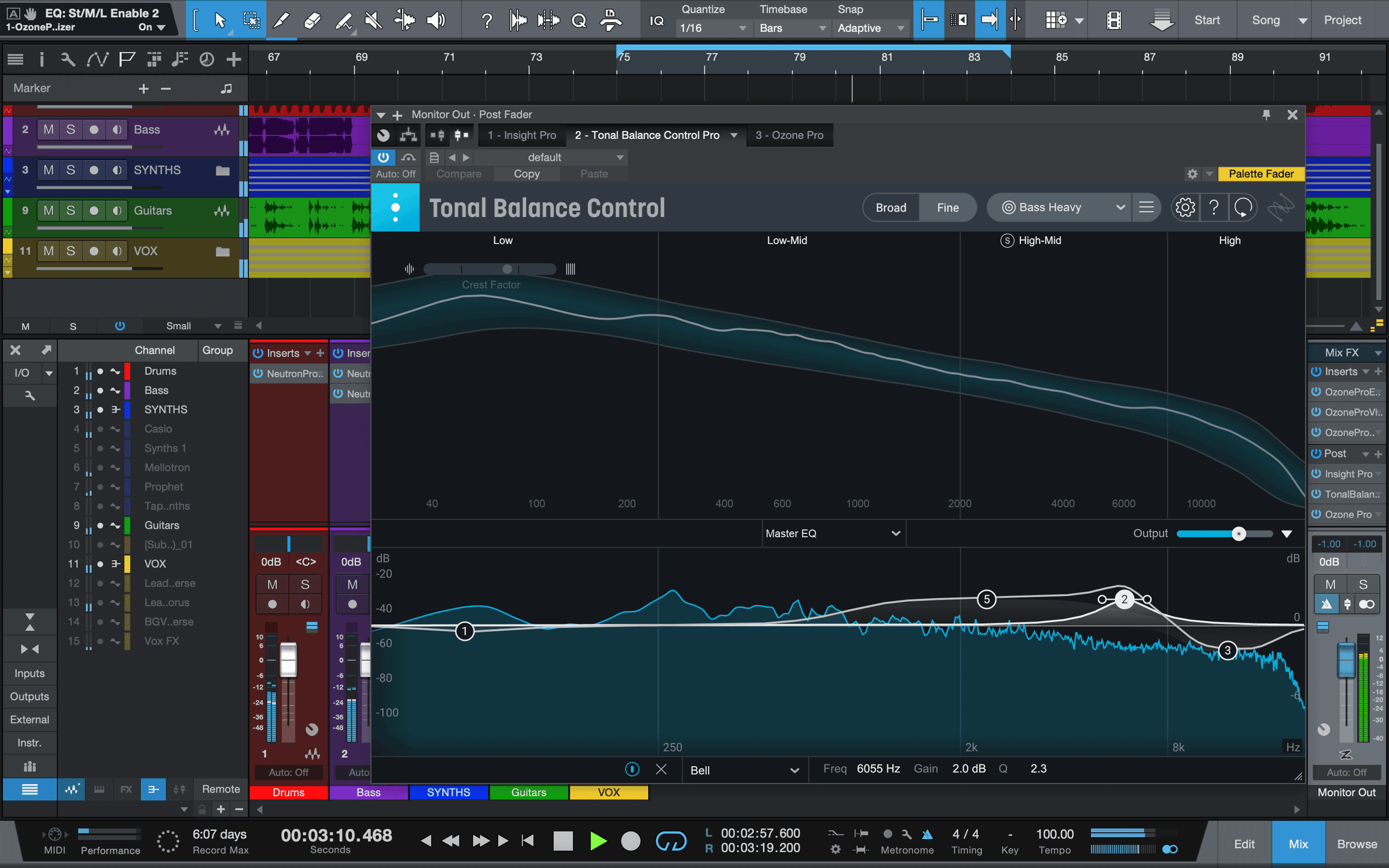 Adjusting master EQ in Tonal Balance Control