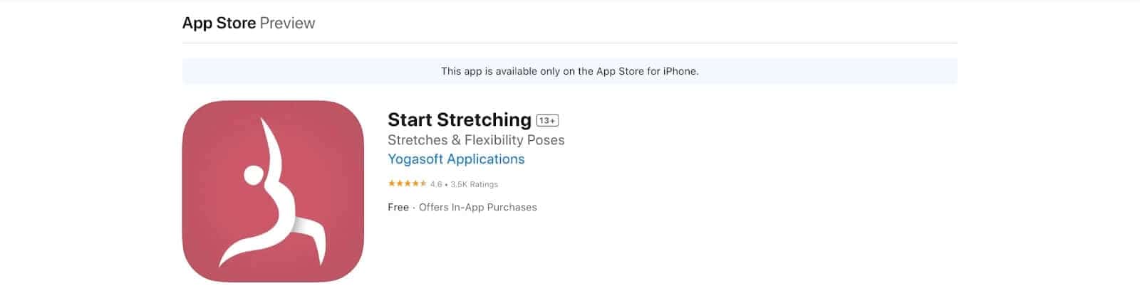 Start Stretching app for beginners