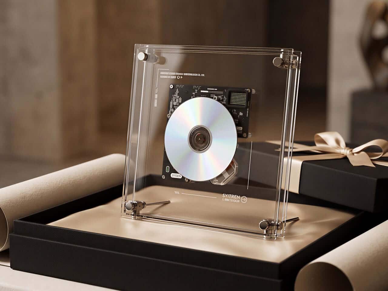 The RM1’s clear acrylic frame exposes the entire CD mechanism, turning it into a captivating art piece.