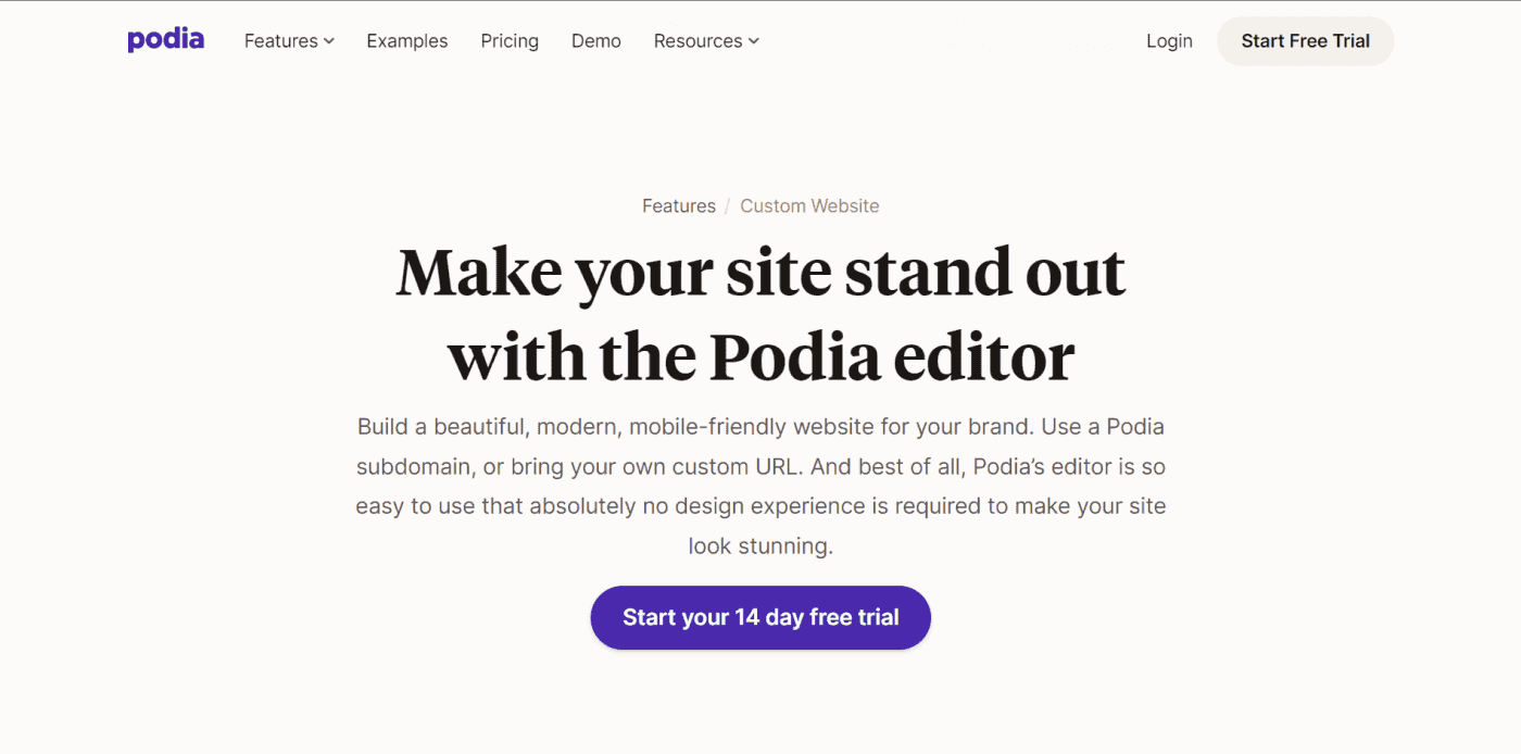 Podia website