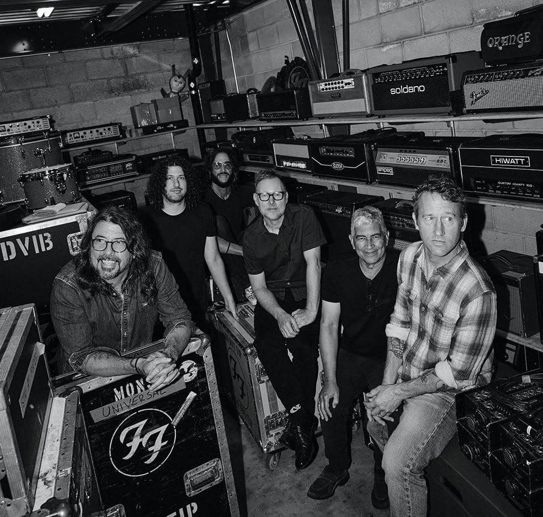 Foo Fighters performing live on stage