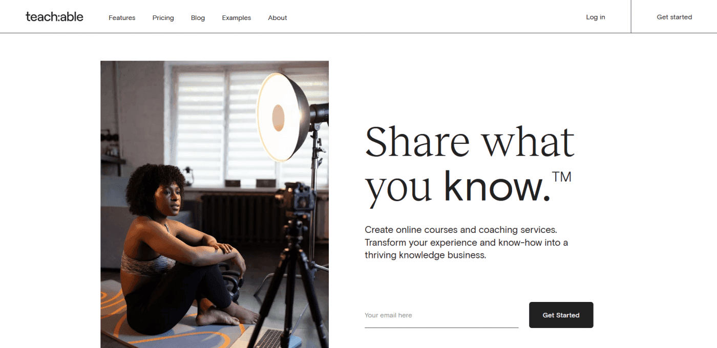 Teachable vs Udemy: Teachable home page