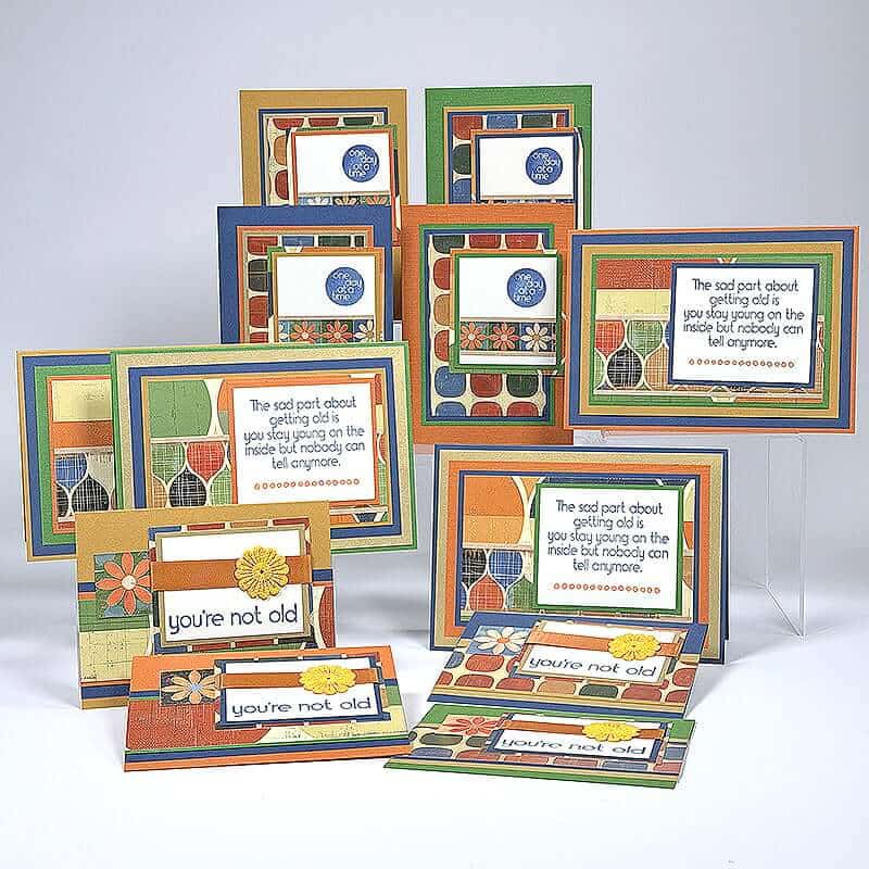 Make twelve Mid Mod Cards with the Page Kit.