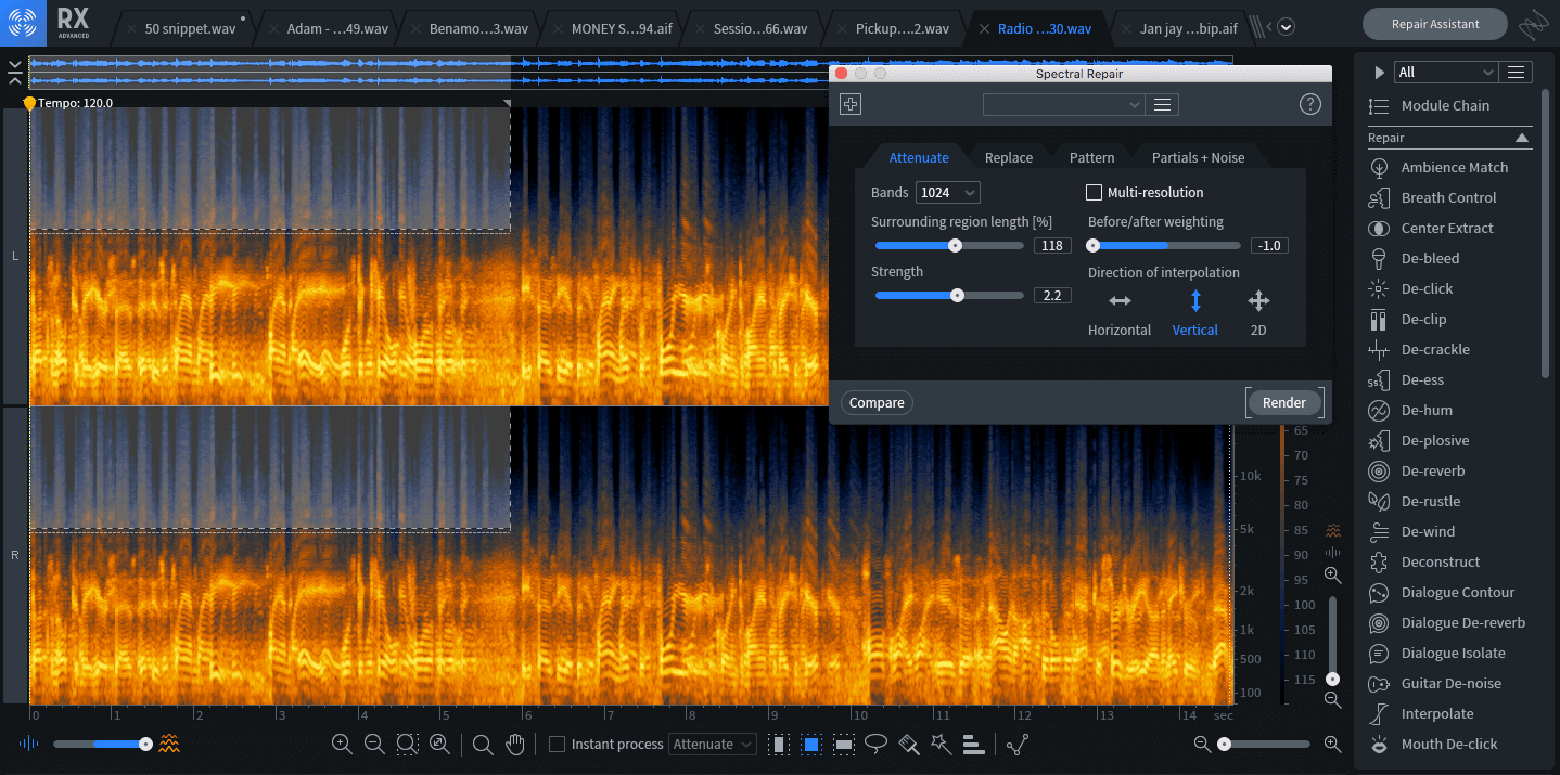 Spectral Repair in RX