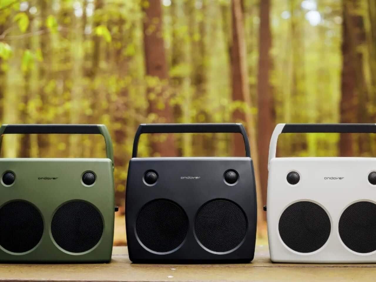 Front view of the FreePlay stereo speaker drivers